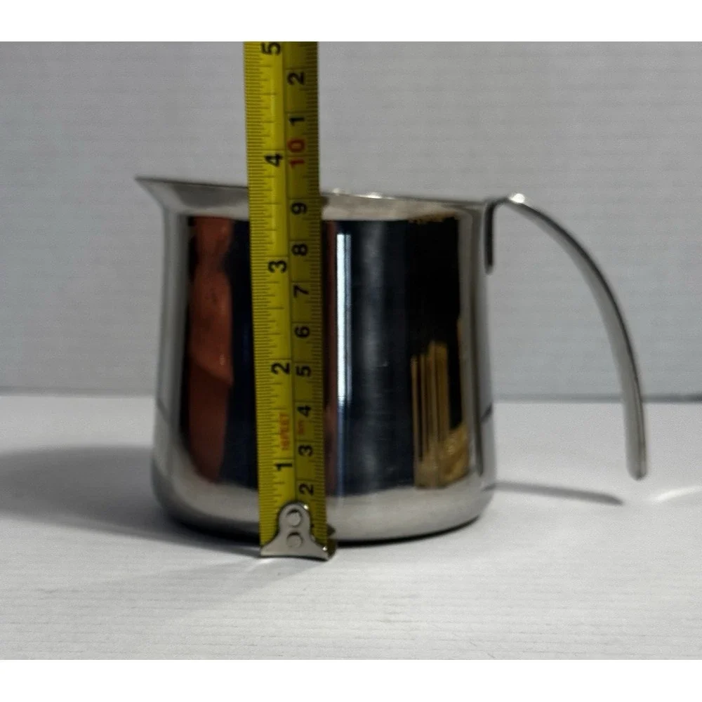 Krups‎ Stainless Steel Frothing Pitcher 18-8 Silver Milk Steaming Cup Latte Art